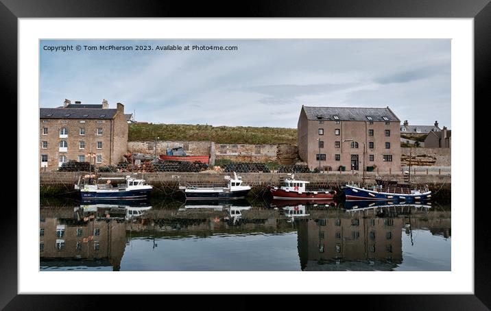 "Twilight Serenity at Burghead Harbour" Framed Mounted Print by Tom McPherson
