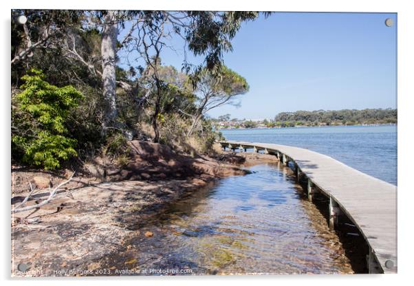 Enchanting Stroll Along Merimbula Boardwalk Acrylic by Holly Burgess