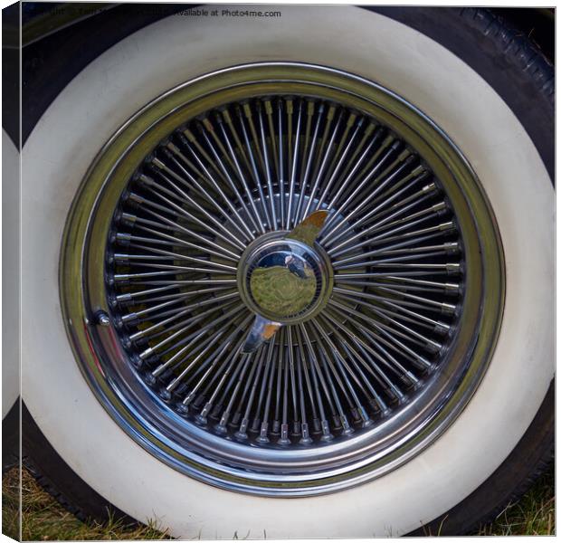 Gleaming Chrome and White-Walled Tyre Canvas Print by Tom McPherson
