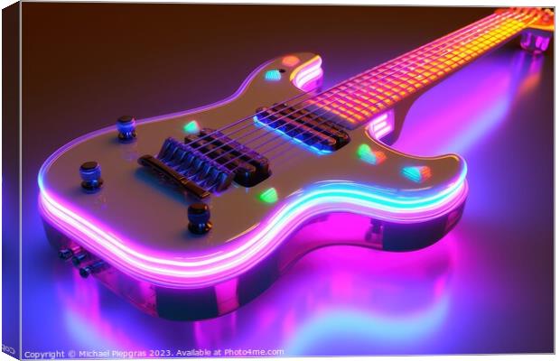 A futuristic guitar in a cool design created with generative AI  Canvas Print by Michael Piepgras