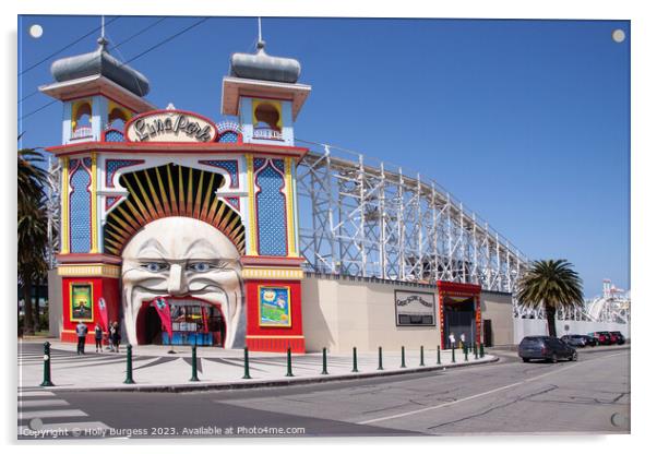 Luna Park, Melbourne Acrylic by Holly Burgess