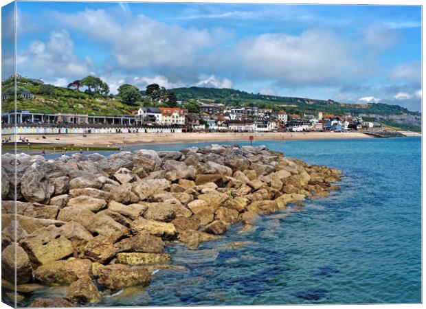 Lyme Regis from North Wall   Canvas Print by Darren Galpin