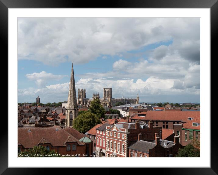 York Minster from Clifford's Tower. Framed Mounted Print by Mark Ward