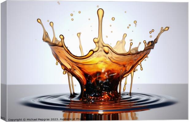 A liquid splashing artwork in beautiful colors created with gene Canvas Print by Michael Piepgras