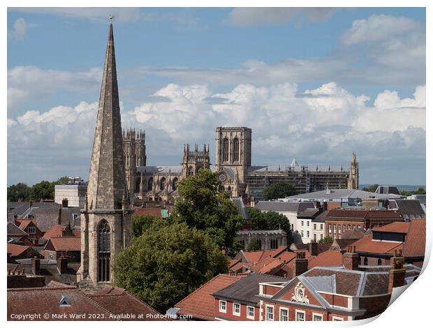 York Minster over the Rooftops. Print by Mark Ward