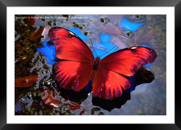 Mesmerising butterfly photography created with generative AI tec Framed Mounted Print by Michael Piepgras