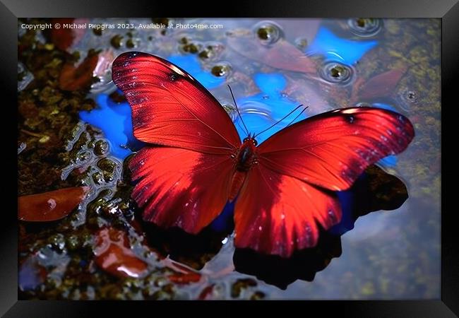 Mesmerising butterfly photography created with generative AI tec Framed Print by Michael Piepgras