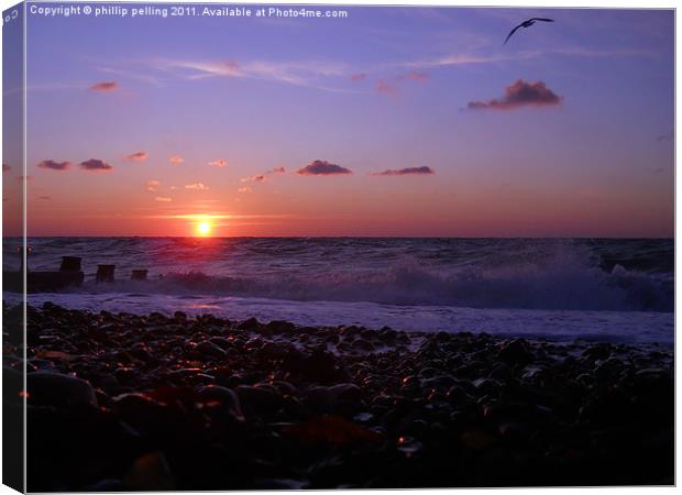Eastbourne Beach sunrise. Canvas Print by camera man