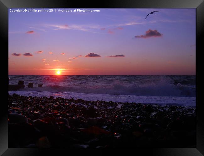Eastbourne Beach sunrise. Framed Print by camera man
