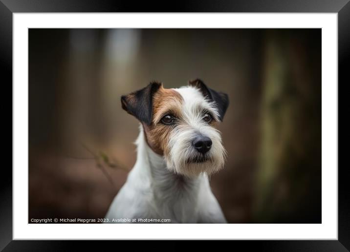 Portrait of a cute Jack Russel terrier do created with generativ Framed Mounted Print by Michael Piepgras
