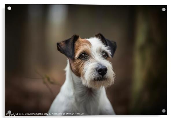 Portrait of a cute Jack Russel terrier do created with generativ Acrylic by Michael Piepgras