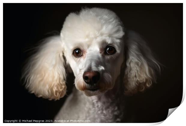 Portrait of a cute poodle dog created with generative AI technol Print by Michael Piepgras