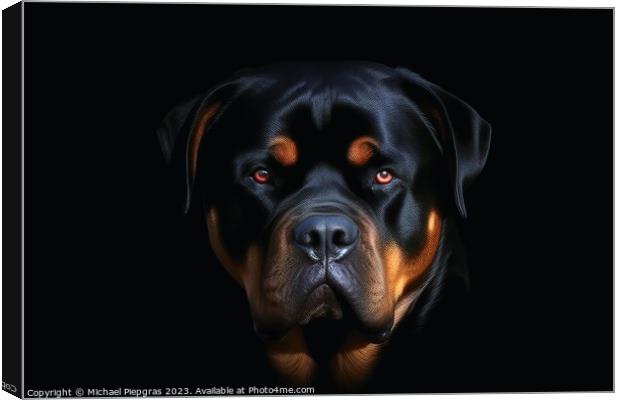 Portrait of a cute Rottweiler dog created with generative AI tec Canvas Print by Michael Piepgras
