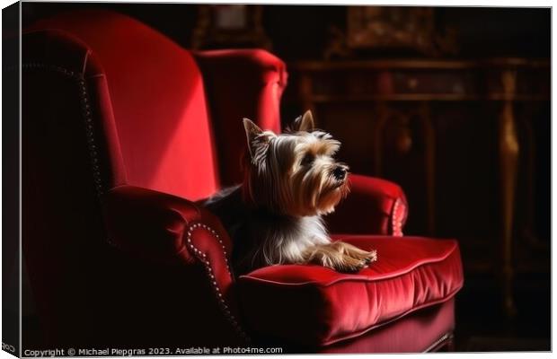 Portrait of a cute yorkshire terrier dog created with generative Canvas Print by Michael Piepgras