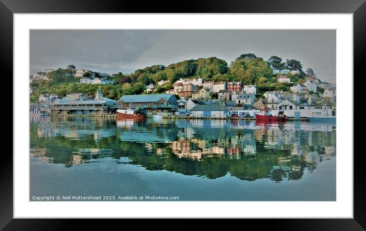 Evening Reflections At Looe. Framed Mounted Print by Neil Mottershead