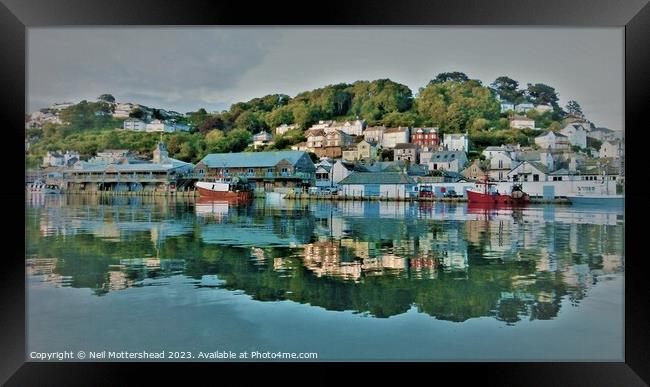 Evening Reflections At Looe. Framed Print by Neil Mottershead