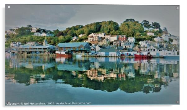 Evening Reflections At Looe. Acrylic by Neil Mottershead