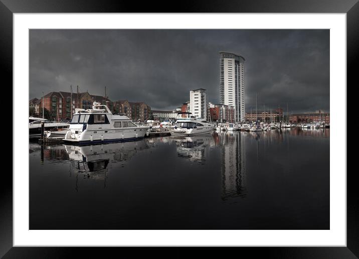 Swansea marina Framed Mounted Print by Leighton Collins