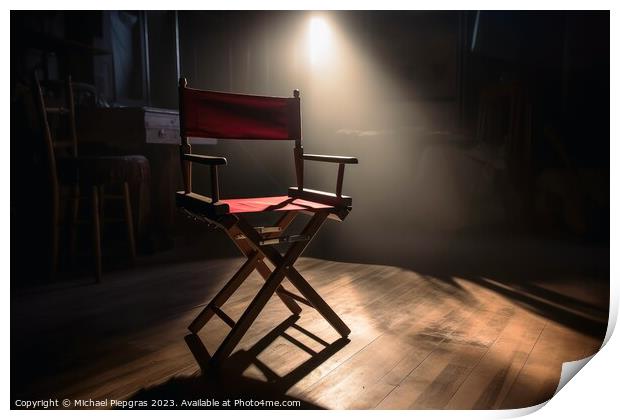 The Chair of a filming director in a ray of light created with g Print by Michael Piepgras