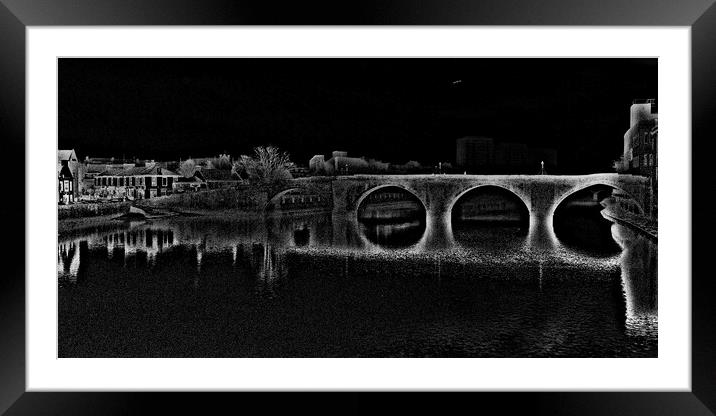Auld Brig Ayr, (pencils sketch abstract) Framed Mounted Print by Allan Durward Photography