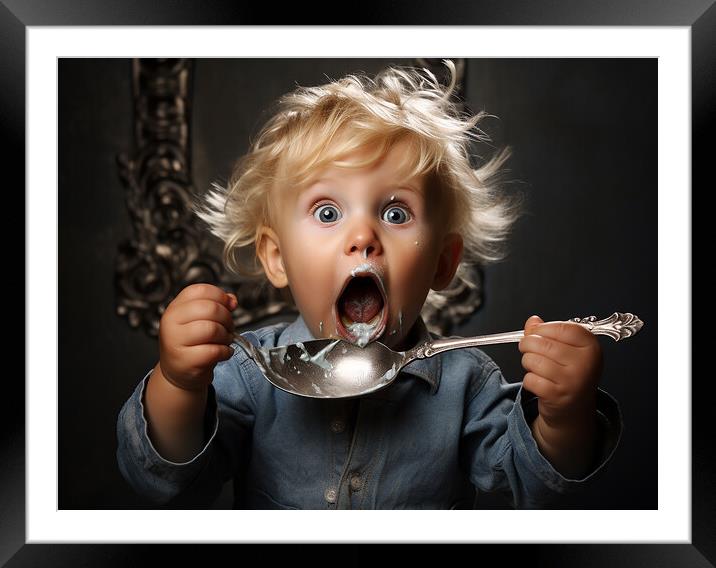 Born With A Silver Spoon In Your Mouth Framed Mounted Print by Steve Smith