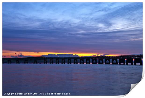 Tay Rail Bridge Sunset Print by Derek Whitton