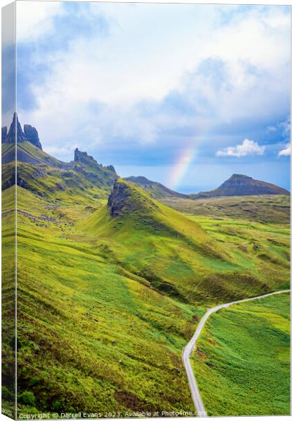 Rainbow in the Quiraing Canvas Print by Darrell Evans