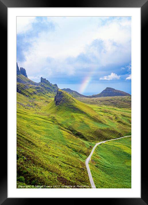 Rainbow in the Quiraing Framed Mounted Print by Darrell Evans