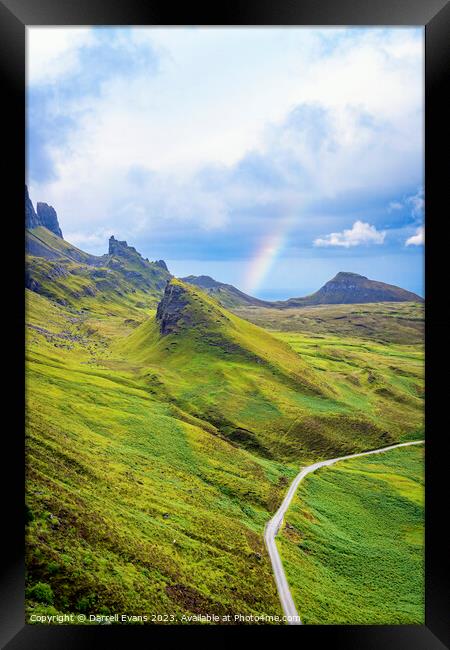 Rainbow in the Quiraing Framed Print by Darrell Evans