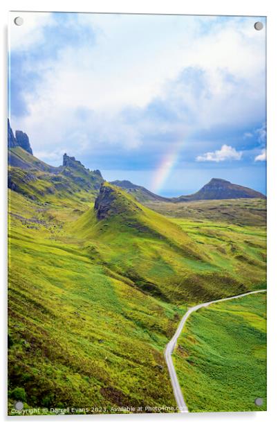 Rainbow in the Quiraing Acrylic by Darrell Evans