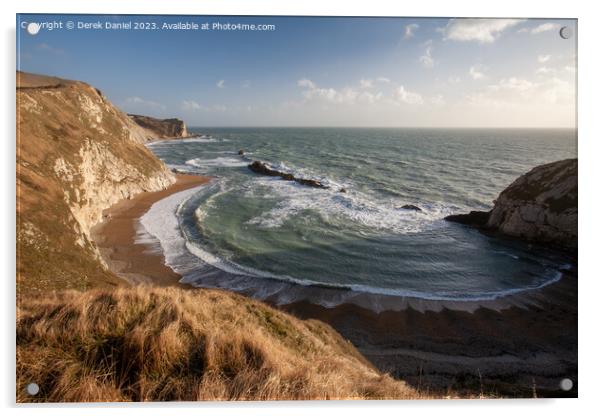 Man O'War Bay, Dorset Acrylic by Derek Daniel