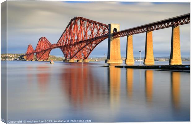 Morning at the Forth Bridge. (South Queensferry) Canvas Print by Andrew Ray