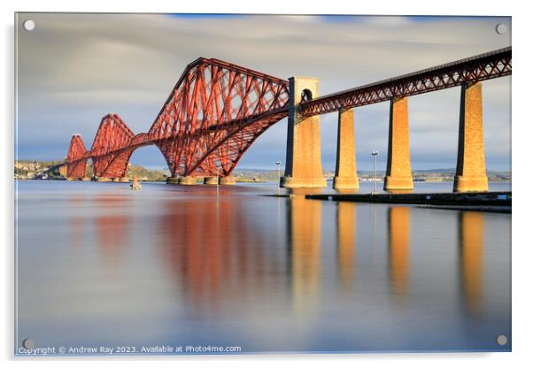Morning at the Forth Bridge. (South Queensferry) Acrylic by Andrew Ray