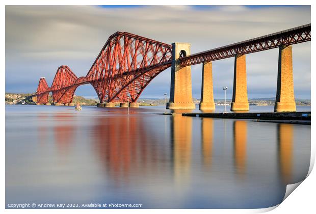 Morning at the Forth Bridge. (South Queensferry) Print by Andrew Ray