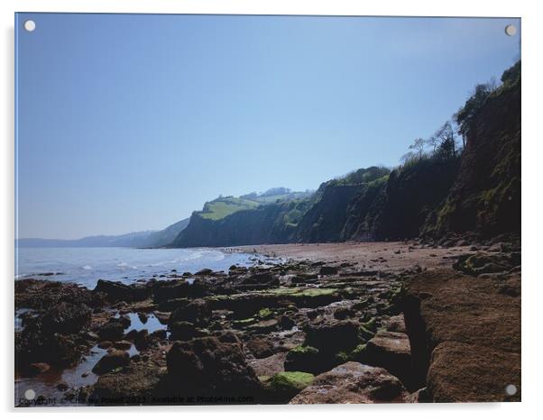 Hidden Devon beach Acrylic by Charles Powell