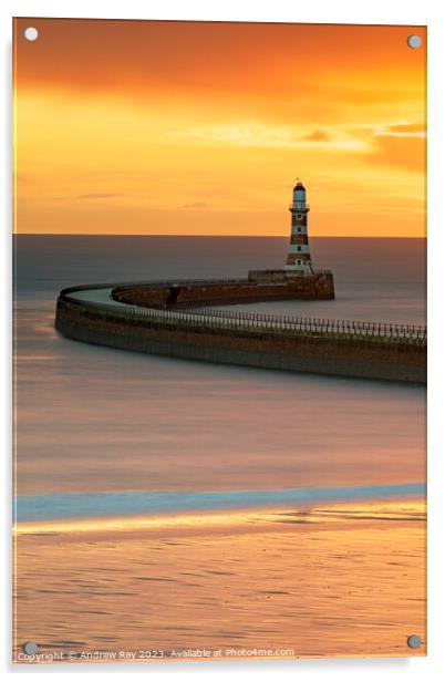 Roker Pier at sunrise Acrylic by Andrew Ray