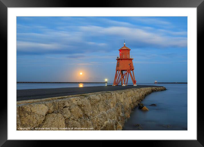 Twilight at Herd Groyne Framed Mounted Print by Andrew Ray