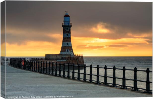 Roker Pier. Canvas Print by Andrew Ray