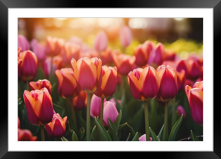 tulips Framed Mounted Print by CC Designs