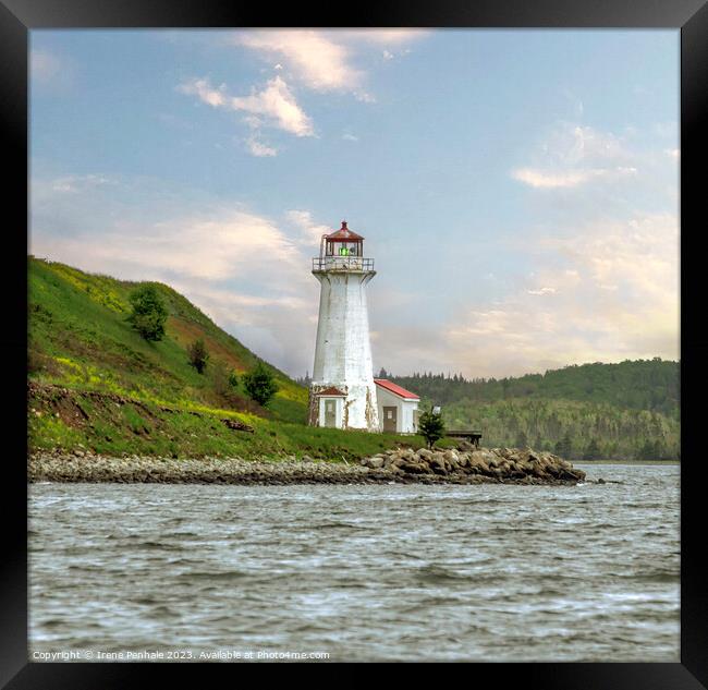 Lighthouse George Island Nova Scotia Framed Print by Irene Penhale