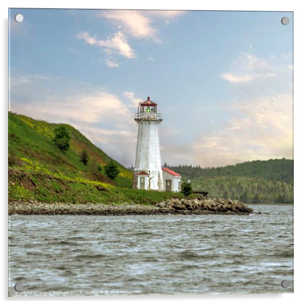 Lighthouse George Island Nova Scotia Acrylic by Irene Penhale