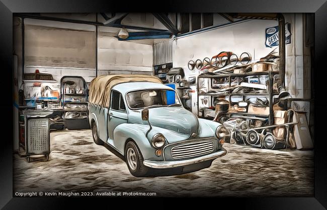 "Vintage Blue Morris 8 Pickup: A Timeless Beauty" Framed Print by Kevin Maughan