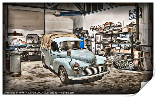 "Vintage Blue Morris 8 Pickup: A Timeless Beauty" Print by Kevin Maughan