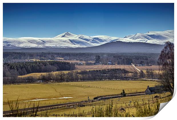 Abernethy and the Cairngorm Mountains Print by Robert Murray