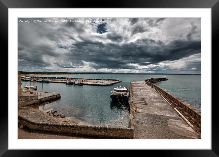 Serene Haven: Exploring Burghead's Coastal Charm Framed Mounted Print by Tom McPherson
