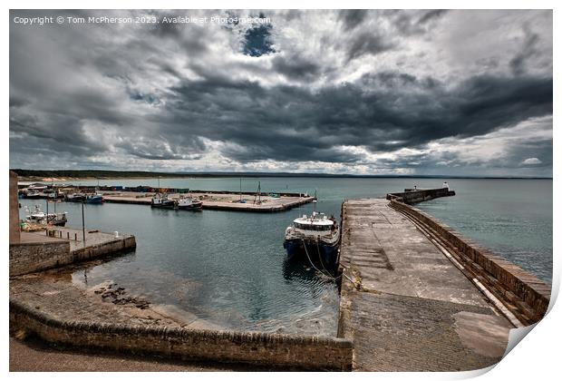 Serene Haven: Exploring Burghead's Coastal Charm Print by Tom McPherson