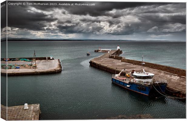 Enchanting Serenity at Burghead Harbour Canvas Print by Tom McPherson
