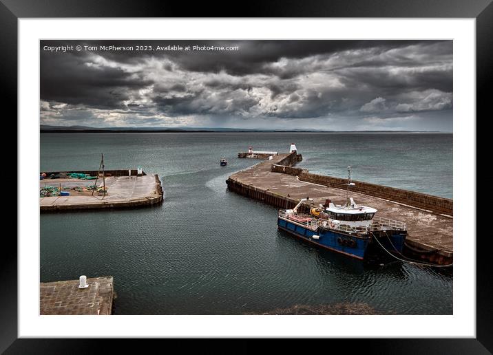 Enchanting Serenity at Burghead Harbour Framed Mounted Print by Tom McPherson
