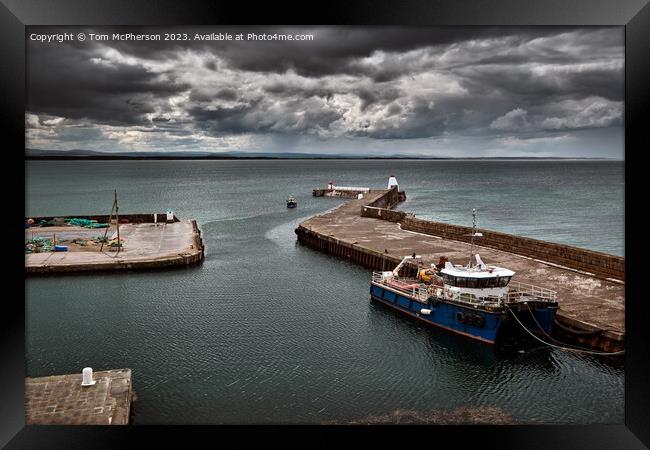 Enchanting Serenity at Burghead Harbour Framed Print by Tom McPherson