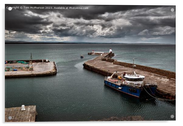 Enchanting Serenity at Burghead Harbour Acrylic by Tom McPherson